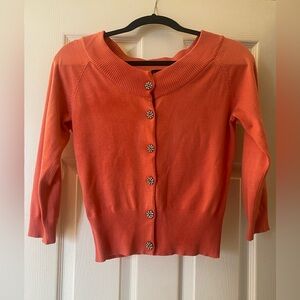 INC International Concepts Coral Button-Up Cardigan
